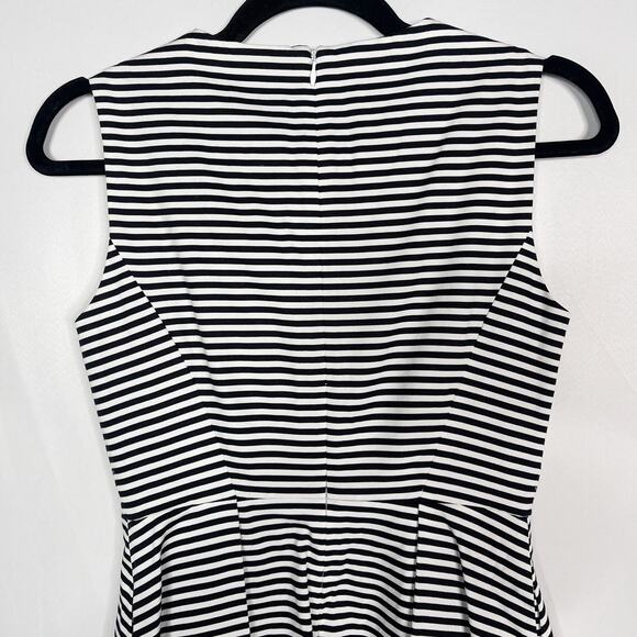 Kate Spade Saturday 00 Black White Pencil Striped Let Loose Fit and Flare Dress - Picture 7 of 13